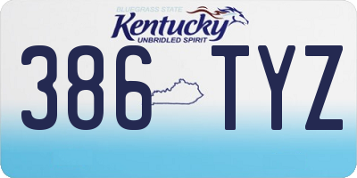 KY license plate 386TYZ