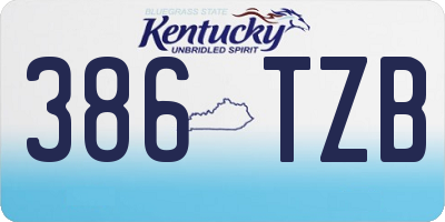 KY license plate 386TZB