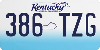 KY license plate 386TZG