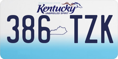 KY license plate 386TZK