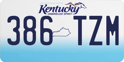 KY license plate 386TZM