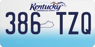 KY license plate 386TZQ