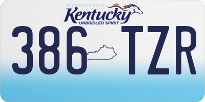KY license plate 386TZR