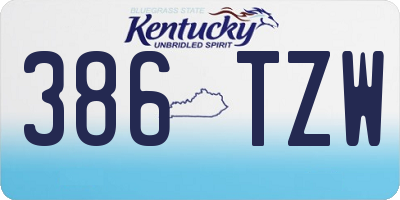 KY license plate 386TZW