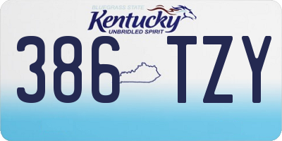 KY license plate 386TZY