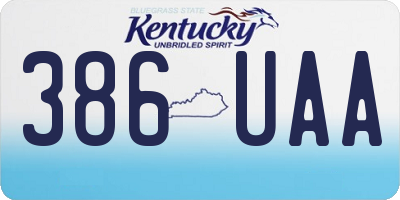 KY license plate 386UAA