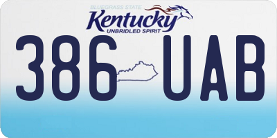 KY license plate 386UAB