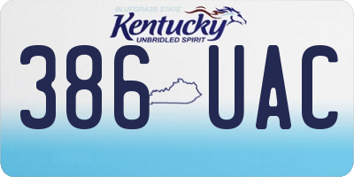 KY license plate 386UAC