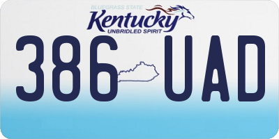 KY license plate 386UAD