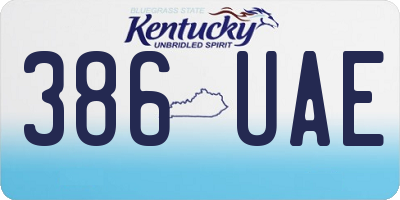 KY license plate 386UAE