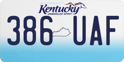 KY license plate 386UAF