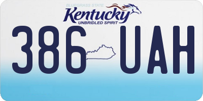 KY license plate 386UAH