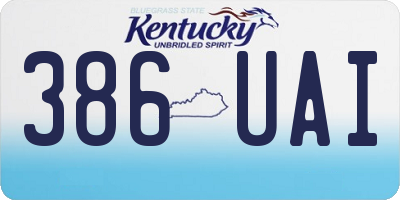 KY license plate 386UAI