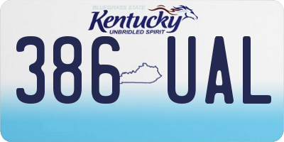 KY license plate 386UAL