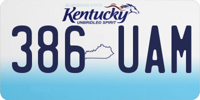 KY license plate 386UAM