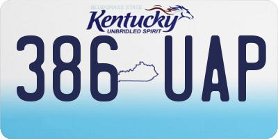 KY license plate 386UAP