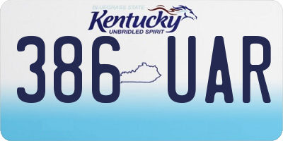 KY license plate 386UAR