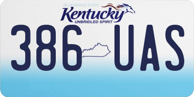 KY license plate 386UAS
