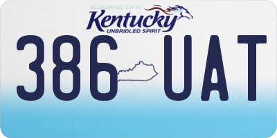 KY license plate 386UAT