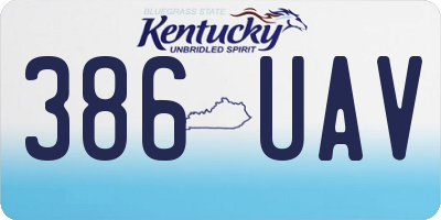 KY license plate 386UAV