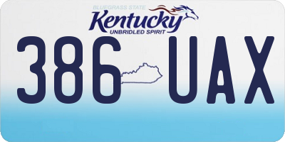 KY license plate 386UAX