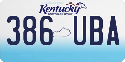 KY license plate 386UBA