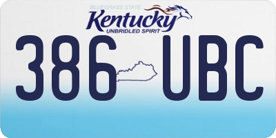 KY license plate 386UBC