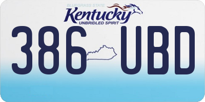 KY license plate 386UBD