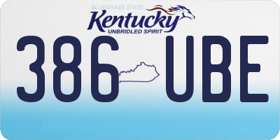 KY license plate 386UBE