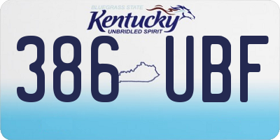 KY license plate 386UBF