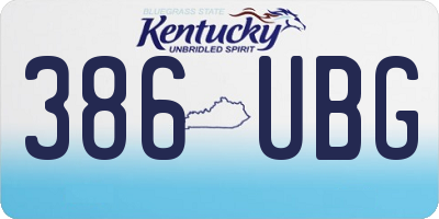KY license plate 386UBG