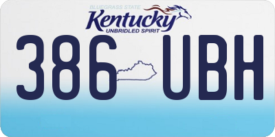 KY license plate 386UBH