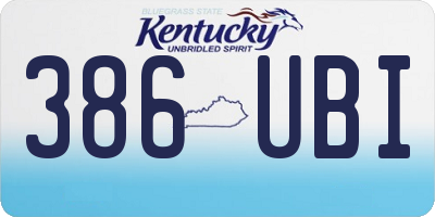 KY license plate 386UBI