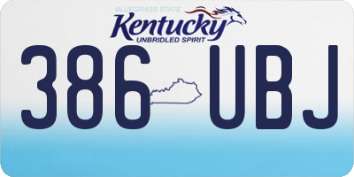 KY license plate 386UBJ