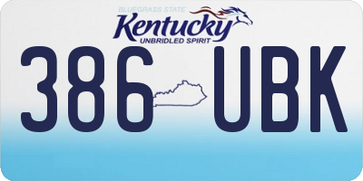 KY license plate 386UBK