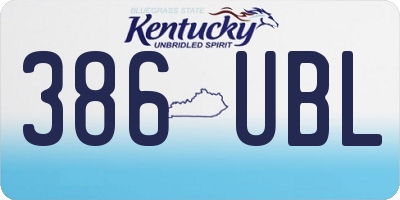 KY license plate 386UBL