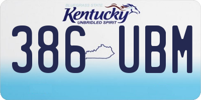 KY license plate 386UBM