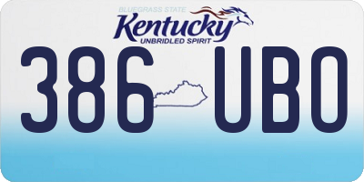 KY license plate 386UBO