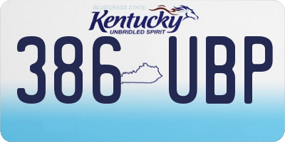 KY license plate 386UBP