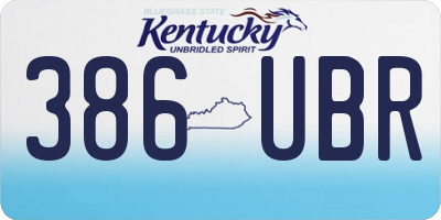KY license plate 386UBR