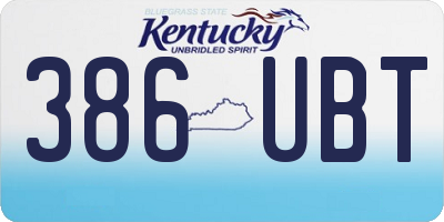 KY license plate 386UBT