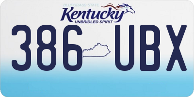 KY license plate 386UBX