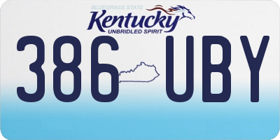 KY license plate 386UBY