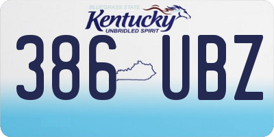 KY license plate 386UBZ