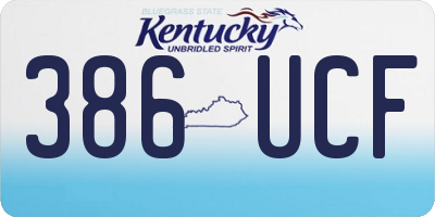 KY license plate 386UCF