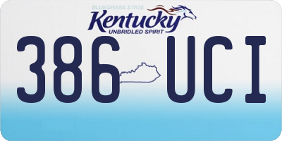 KY license plate 386UCI