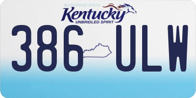 KY license plate 386ULW
