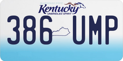 KY license plate 386UMP