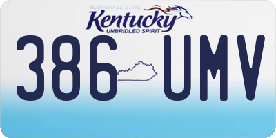 KY license plate 386UMV