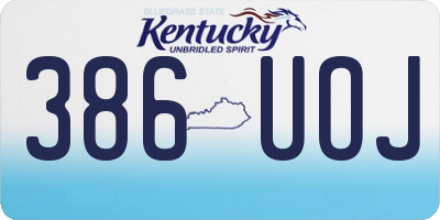 KY license plate 386UOJ